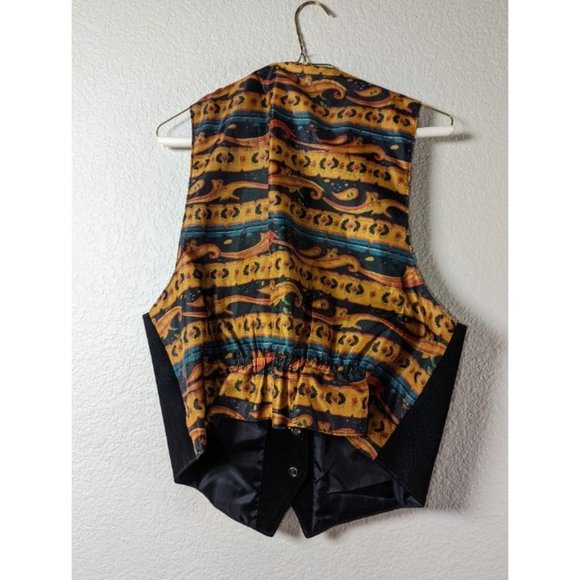 Vintage 90's The Original Arizona Jean Company Black Suede Large Boho Vest - Picture 8 of 10
